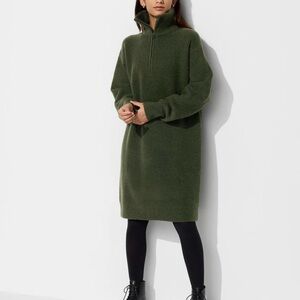 Uniqlo Dark Green Long Sleeve Dress